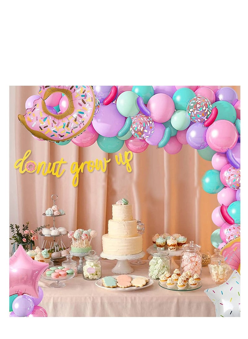 بايبي دونات بالون غارلاند باستيل مجموعة الديكور مع رش قصاصات من الورق على ظهر دونات قطع الأطفال حفلة عيد ميلاد بالون قوس صور الدعائم الأكثر شعبية المنتجات الإبداعية - Image 1