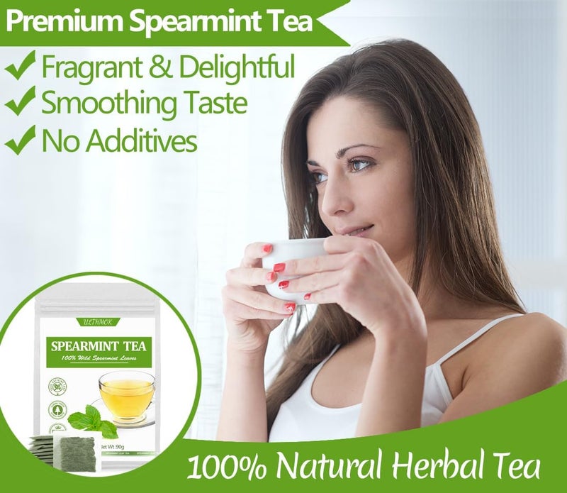 ULTHMOK Premium Spearmint Tea - 60 Bags of 100% Pure Natural Spearmint Leaves, Caffeine Free - Image 4