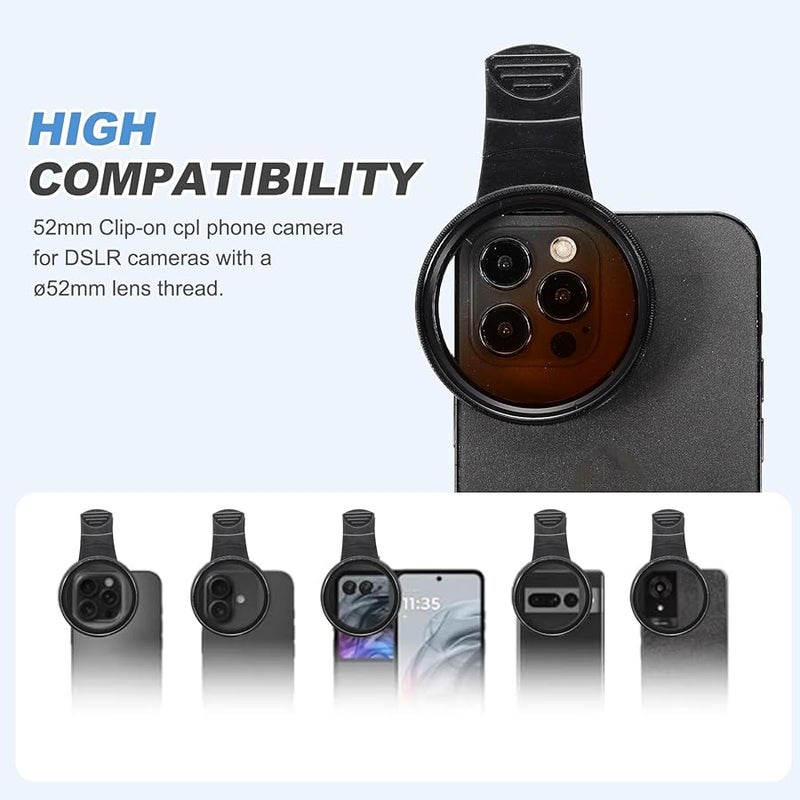 Patikil 52mm Orange Clip On Phone Camera Lens Graduated Color Filter For Smartphones - Image 5