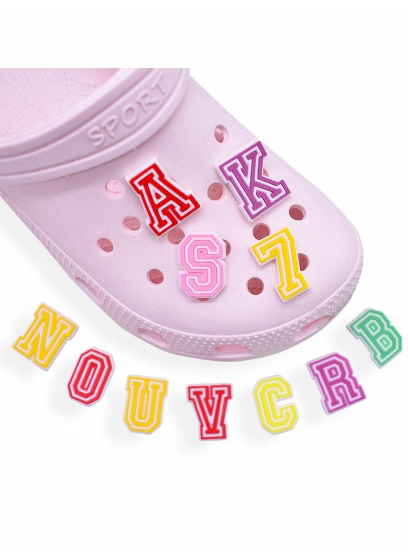 Shoe Charms Crocs Cartoon Unicorn Letter Croc Decoration for Crocs Shoes, PVC ​Charms Bracelet Wristband for Men Women Kids Girl Boy, Buckle Party Favors Birthday Gifts Nurse Charm 62 PCS - Image 4