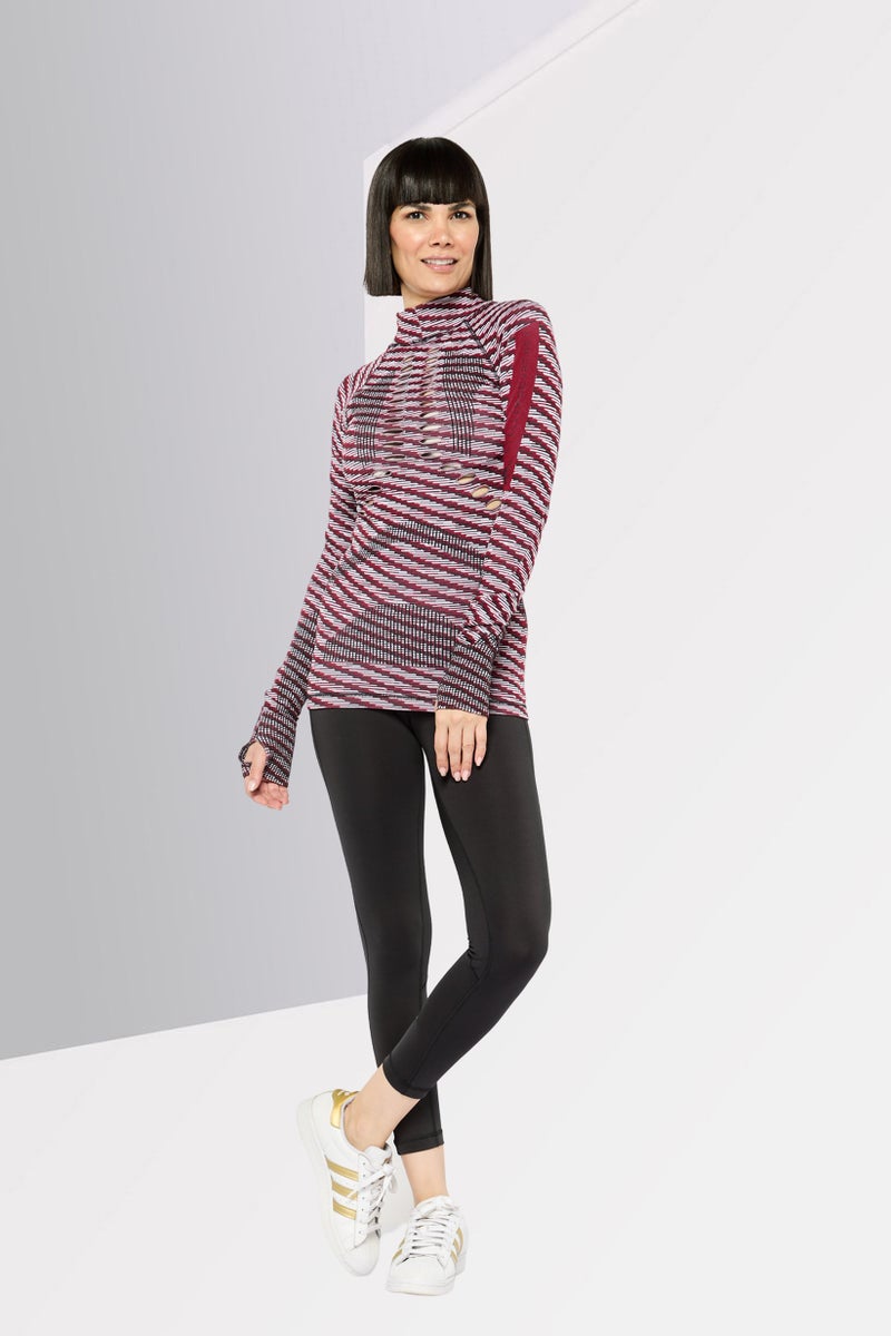 Adidas أديداس بواسطة ستيلا مكارتني بلوزة تدريب طويلة الأكمام للنساء، متعددة الألوان - Image 2