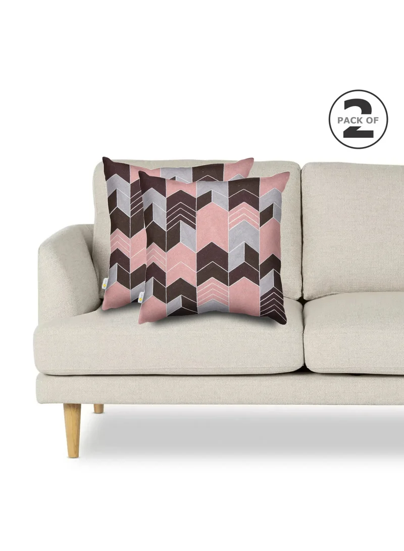Donetella 2 Piece Embroidered Cushion Cover 45X45 cm without Filler Multicolor