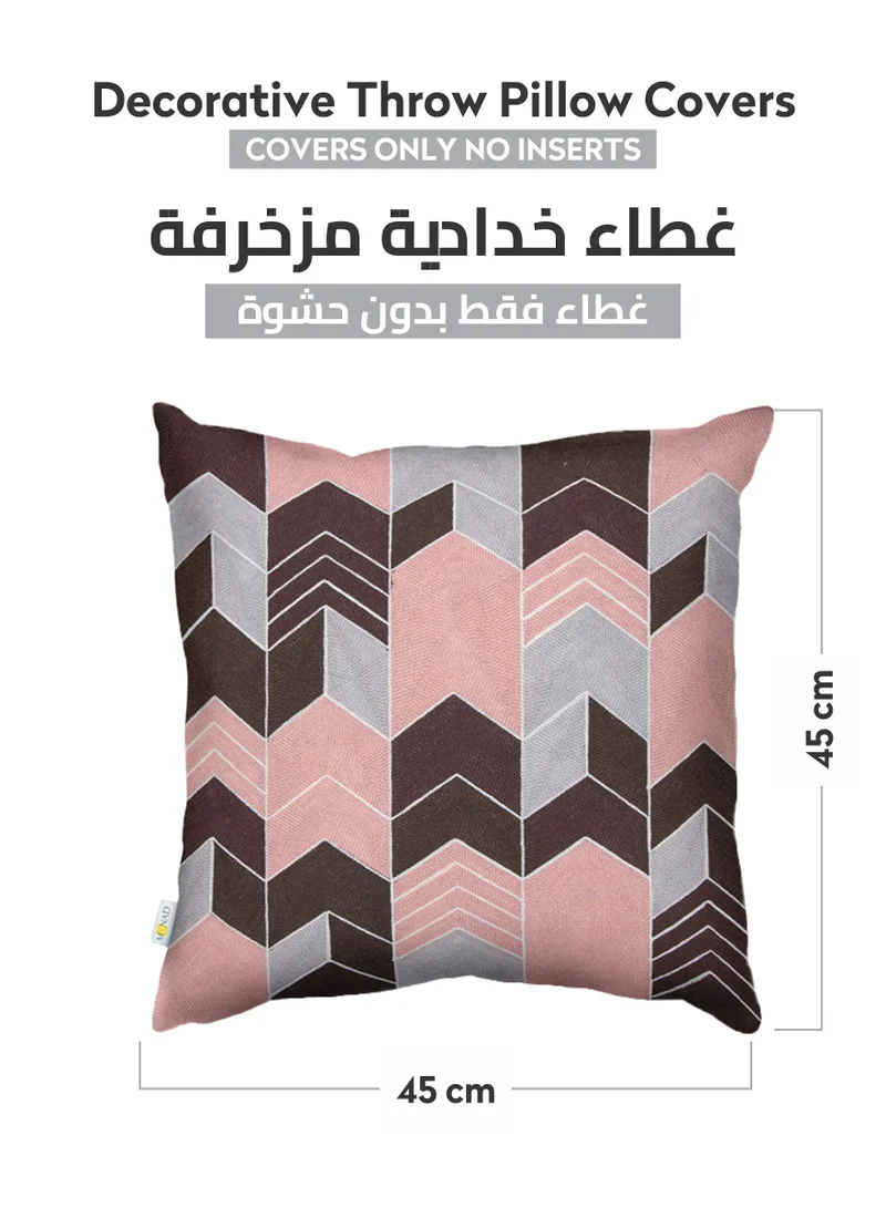 Donetella 2 Piece Embroidered Cushion Cover 45X45 cm without Filler Multicolor