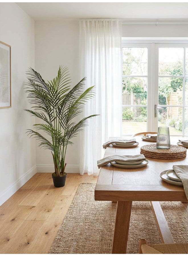 ايست من نون شجرة النخيل الاصطناعية بارتفاع 130 سم (4.2 قدم) مع وعاء | نبات أرضي بتصميم وملمس واقعي - أخضر | شجرة بت texture طبيعي زخرفي للمنزل، غرفة المعيشة، غرفة الدراسة ومكاتب العمل - Image 2