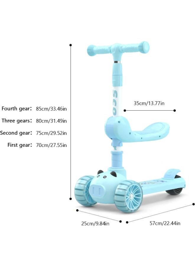 سكوتر أطفال 3 في 1 بمقعد قابل للتعديل وعجلات LED - Image 2