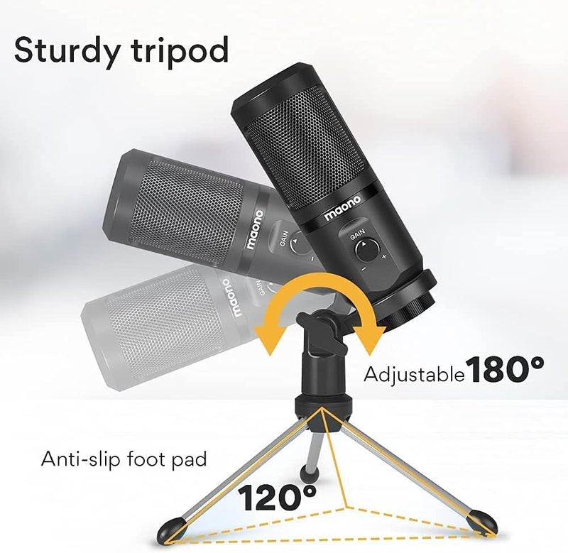 ماونو ميكروفون ألعاب Maonocaster AU-PM461TR بتقنية USB ومعدل تعزيز صوت (Mic Gain) - أسود - Image 5