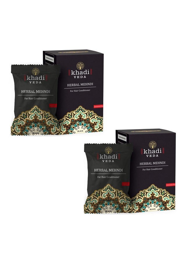 khadi veda - Herbal Mehndi Henna Powder 100Gm Each (Pack Of 2)(Black) - Image 1