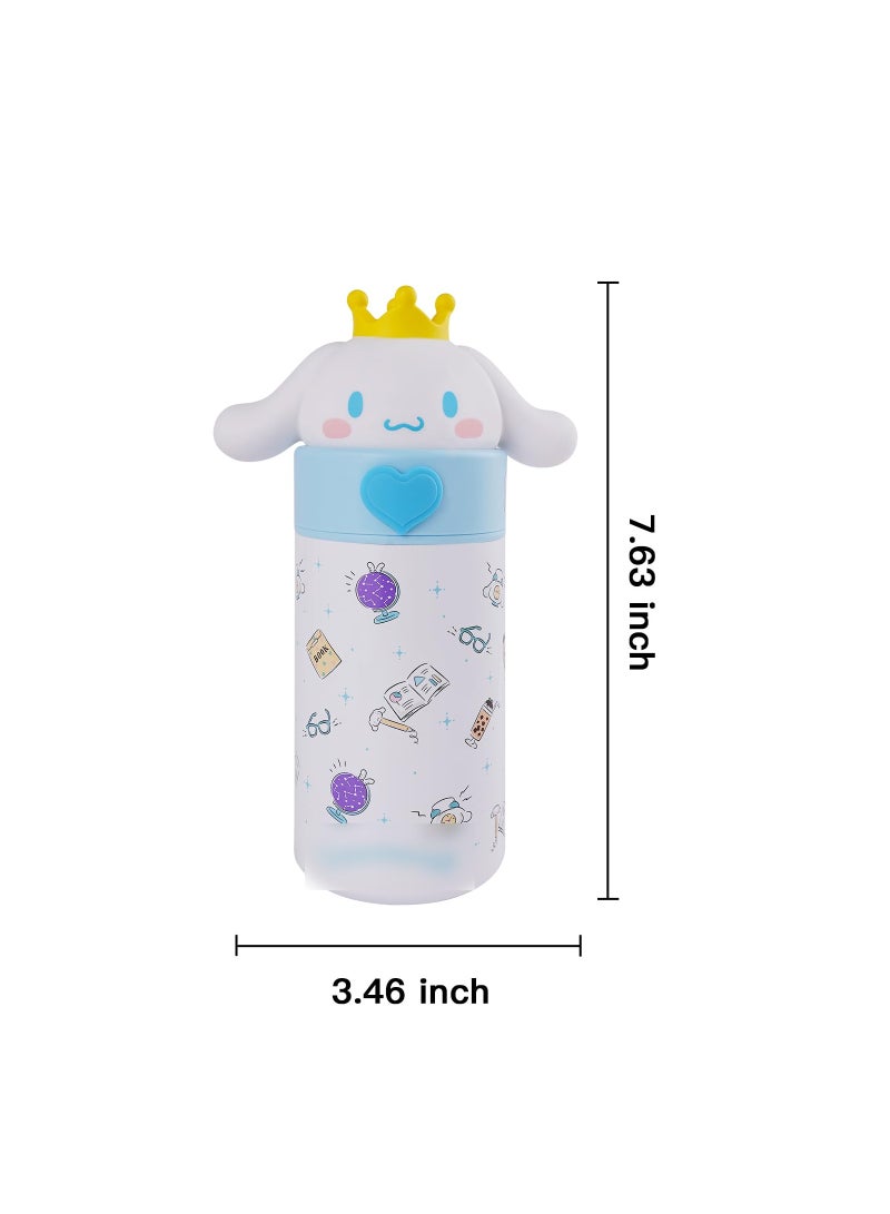Water Bottle Thermo's Cup Cartoon Vacuum Insulated Stainless Steel Water Bottle 350ml(White)