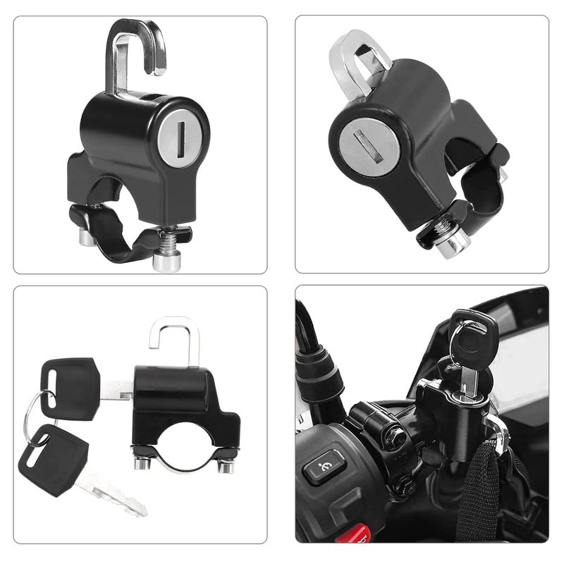 Peace Tech Motorcycle Helmet Lock，Motorbike Accessories,Bike Handlebar Tubing Helmet Lock,Anti-Theft Helmet Safety Lock Metal 22mm-26mm Black with 2 Keys Motorcycle Accessories - Image 5