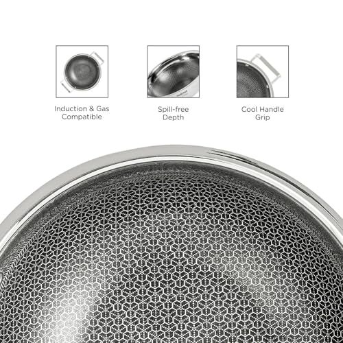 Omichef Triply Honeycomb Kadai/Kadhai with Stainless Steel Lid | Large 26 Cm (4 L, 1.80 Kg) | ISI Certified, Induction & Gas Stove Friendly, 100% Food-Grade & Toxin-Free Cookware (5 Year Warranty) - Image 5