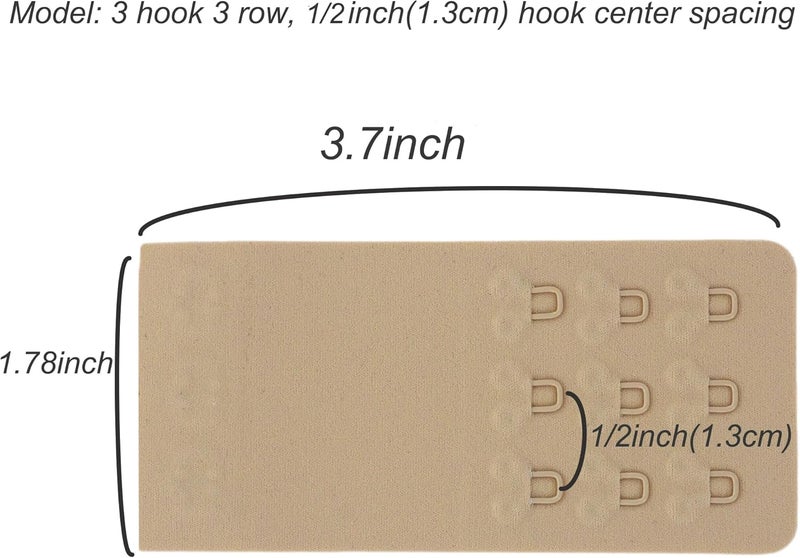 SAMGU Store Women's Bra Extenders 2 Hook / 3 Hook / 4 Hook / 5 Hook / 6 Hook, Soft Stretchy Back Bra Extension Strap - Image 2