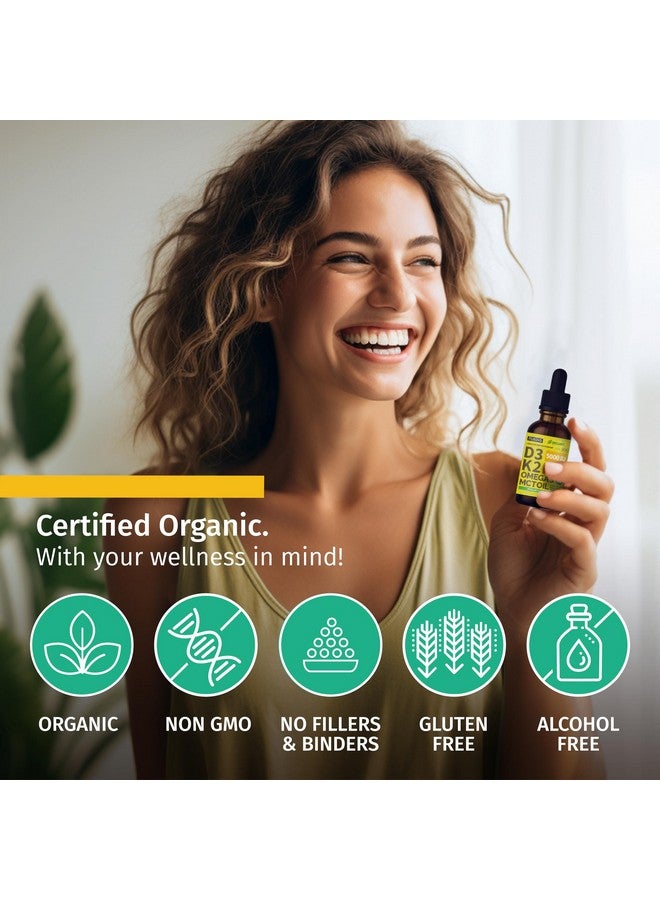 nusava (2 Pack) Organic Vitamin D3 K2 Drops with MCT Oil Omega 3, Maximum Strength Vitamin D Liquid 5000 IU, No Fillers, Non-GMO Liquid D3 for Faster Absorption and Immune Support (Pineapple, 2 Fl Oz) - Image 5