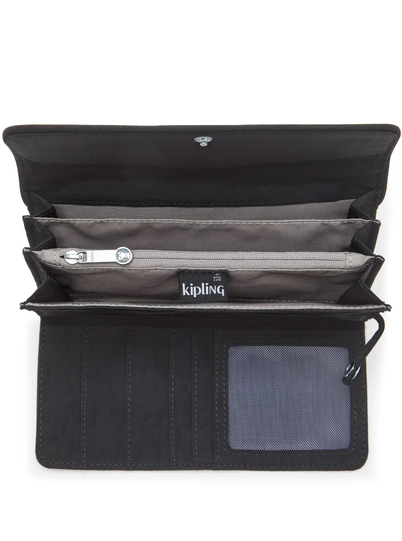 kipling Black Noir Money Land Large Female Wallet - Black Noir  | Best Price UAE