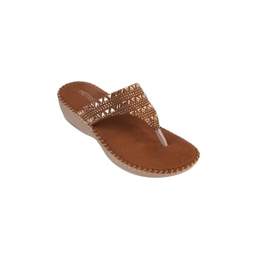 Metro Women Antique Gold Thong Comfort Slip-on Sandal UK/8 EU/41 (44-153) - Image 3