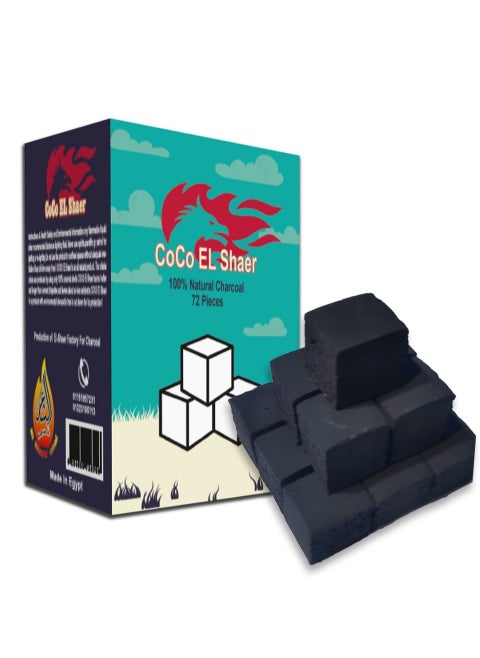 Poet's Coco Charcoal consists of 72 pieces. The burning time lasts more than an hour. Excellent wood charcoal. It does not emit any type of odor or smoke. It is not affected by humidity. It is used for all purposes and incense burners.