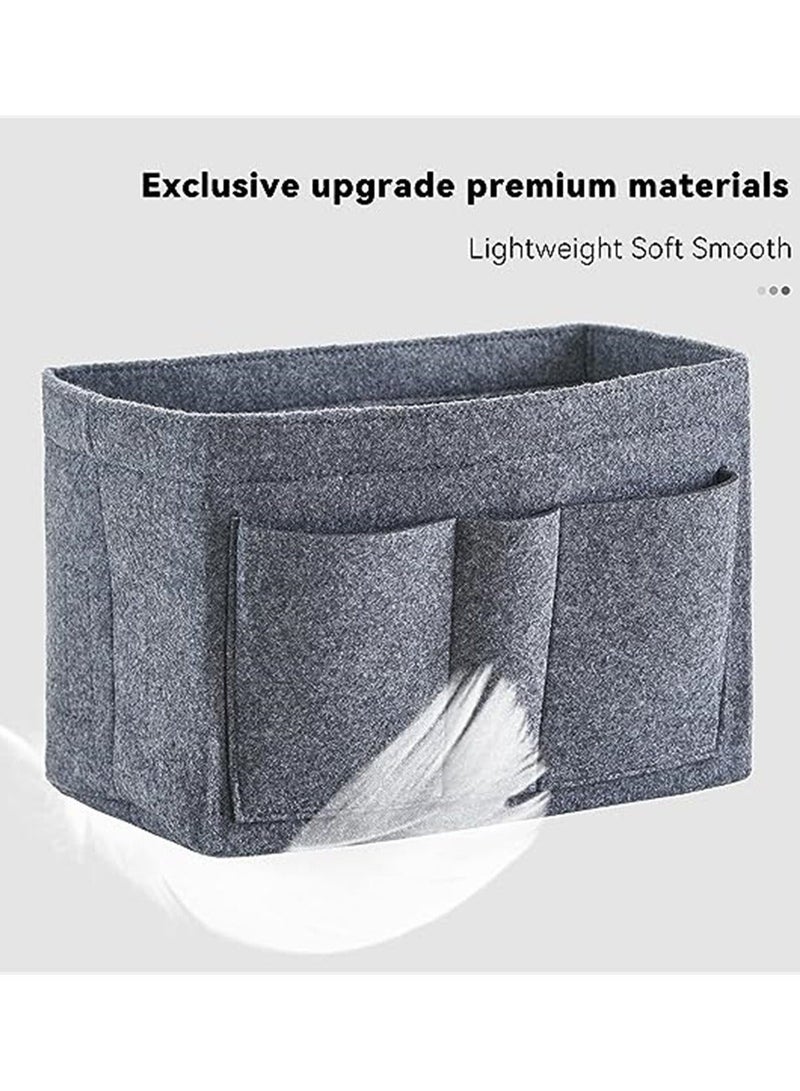 Y&D Purse Organizer Insert Women Felt Bag Multi-Pocket in for Womens Handbag Travel Tote Hobo Storage Liner Divider Any Brand Grey Size XL  - Image 2