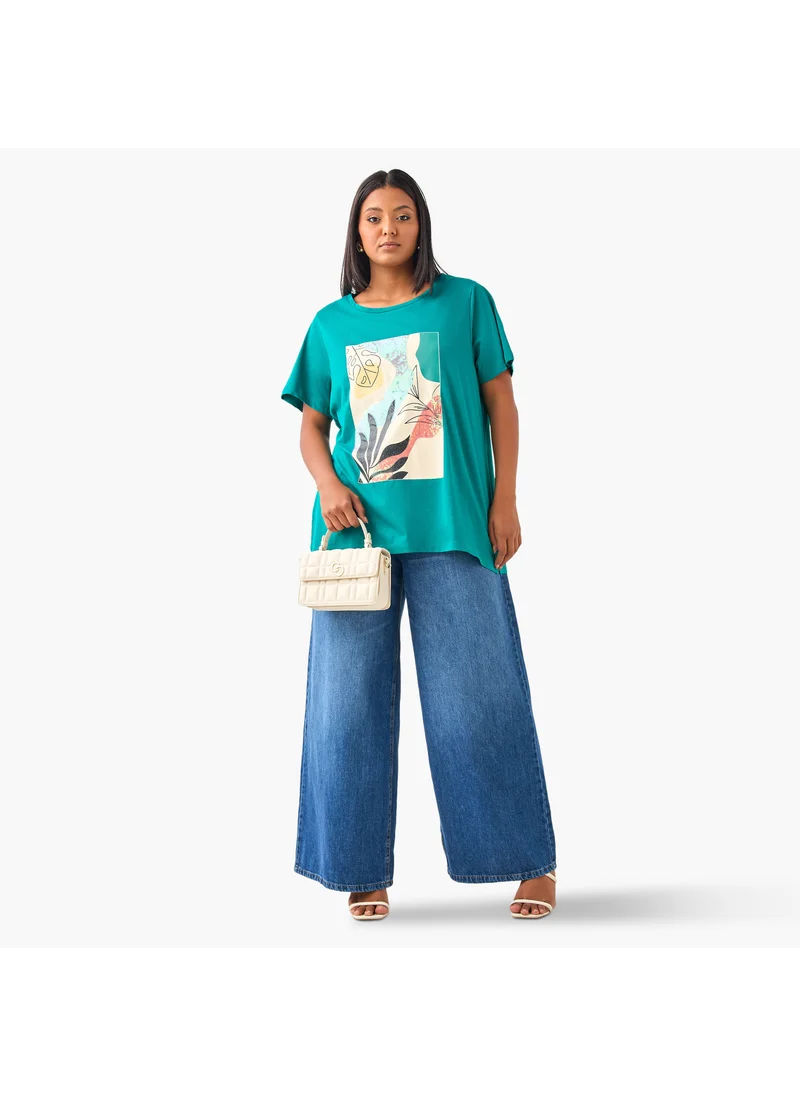 Ulla Popken Plus Size Ulla Popken Printed T-shirt
