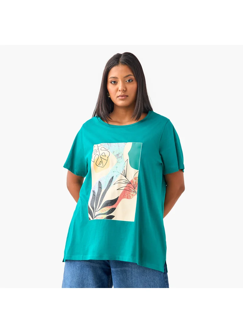 Ulla Popken Plus Size Ulla Popken Printed T-shirt