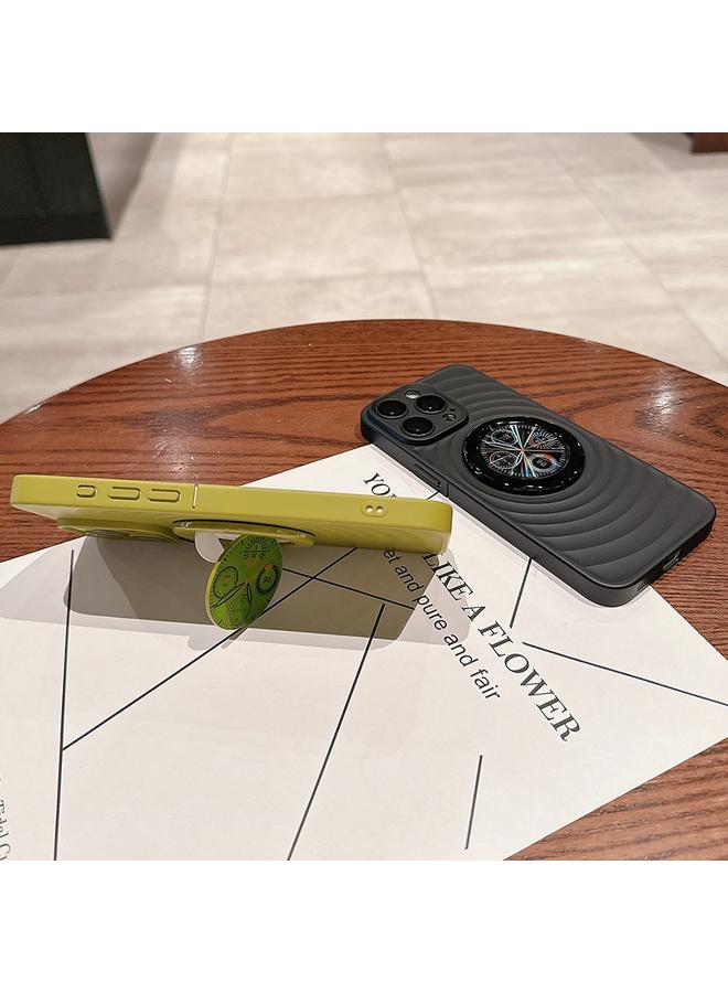 S-TOP Case For iPhone 15 Pro Wave Texture PC Shockproof Phone Case with Holder - Image 4