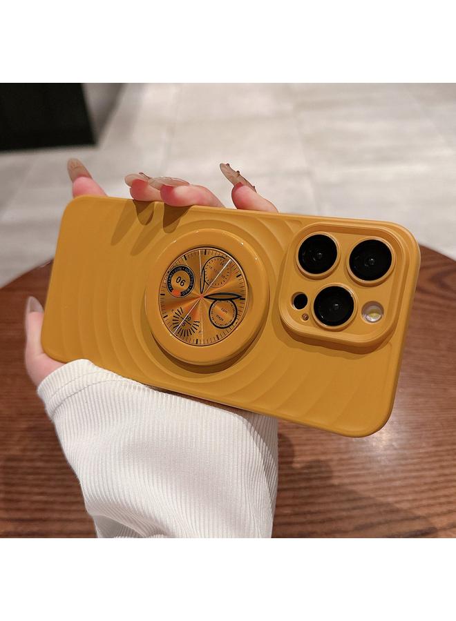 S-TOP Case For iPhone 15 Pro Wave Texture PC Shockproof Phone Case with Holder - Image 1