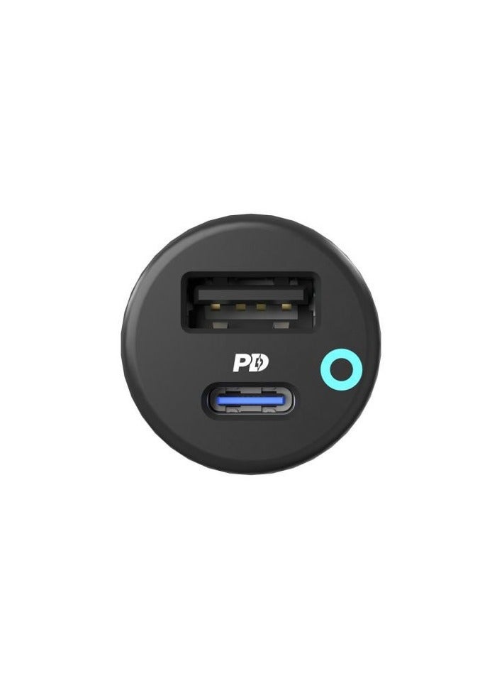 47W Ultra-Quick Car Charger with Dual Output  PD 35W Fast Charger / PowerDash 3.0 / 1.2m MFI USB-C to Lightning Cable Included / Premium Design / USB-A  USB-C Ports - Black - Image 2