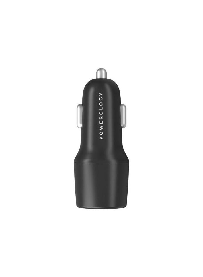 47W Ultra-Quick Car Charger with Dual Output  PD 35W Fast Charger / PowerDash 3.0 / 1.2m MFI USB-C to Lightning Cable Included / Premium Design / USB-A  USB-C Ports - Black - Image 4