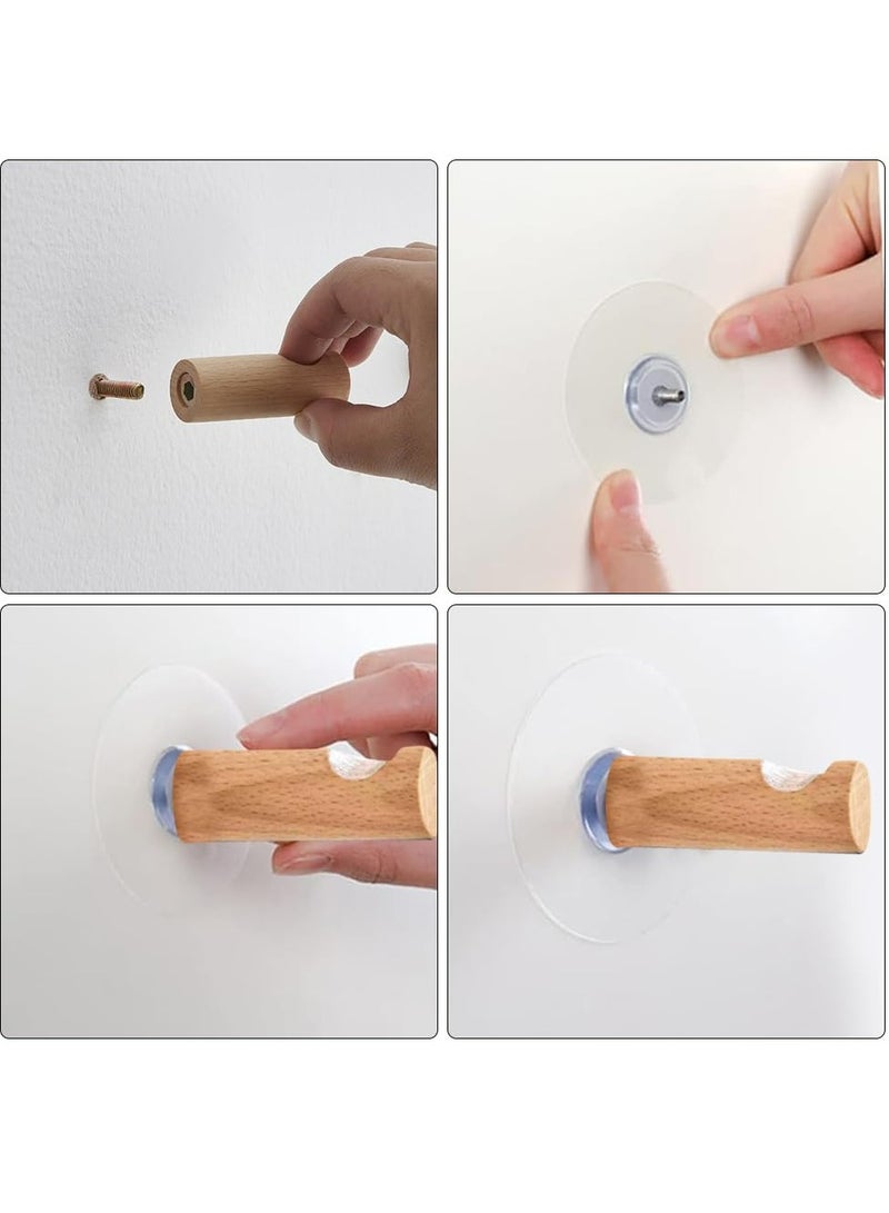 Oasisgalore Oasisgalore 6 Pack Beech Wood Wall Mounted Hook Wooden Hanger for Clothes Hats Bags Towel Home  - Image 3