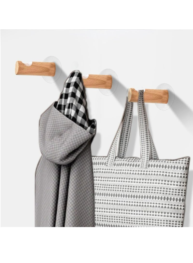Oasisgalore Oasisgalore 6 Pack Beech Wood Wall Mounted Hook Wooden Hanger for Clothes Hats Bags Towel Home  - Image 5