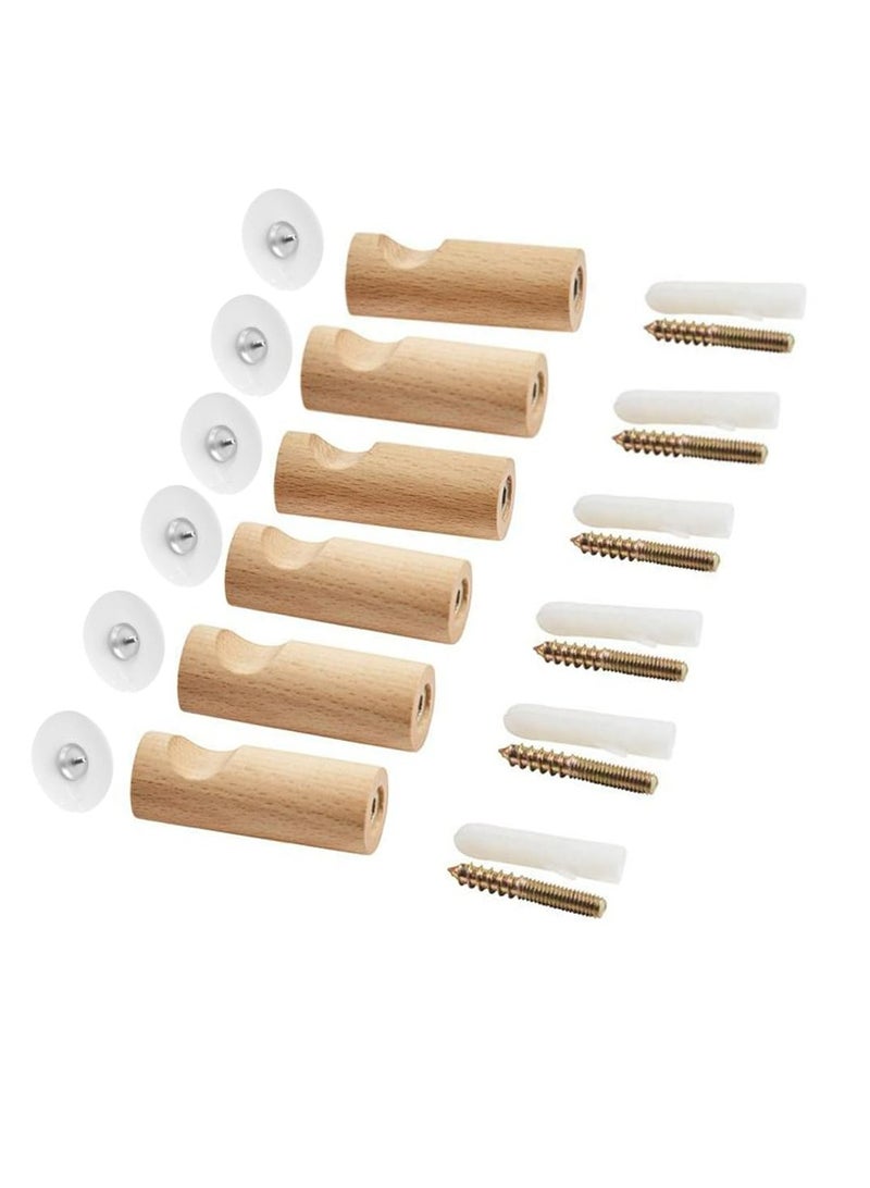 Oasisgalore Oasisgalore 6 Pack Beech Wood Wall Mounted Hook Wooden Hanger for Clothes Hats Bags Towel Home  - Image 2