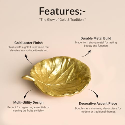 MARKET 99 Glossy Golden Aluminium Tabletop Bowl | Decorative Ribbed Centerpiece for Dining Table & Living Room | Stylish Washable Home Accent for Gifting and Elegant Modern Décor - Image 2