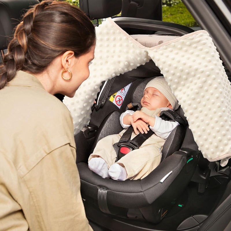YOQIE 2-in-1 Baby Car Seat Cover & Canopy | Mom Nursing Cover, Easy Install Shield | Multi-Purpose for Winter Warmth & Summer Shade (Brown) - Image 2