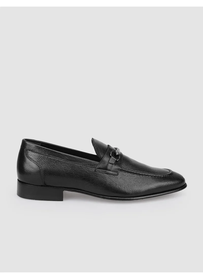 Cabani Leather Black Buckle Men's Classic Shoes