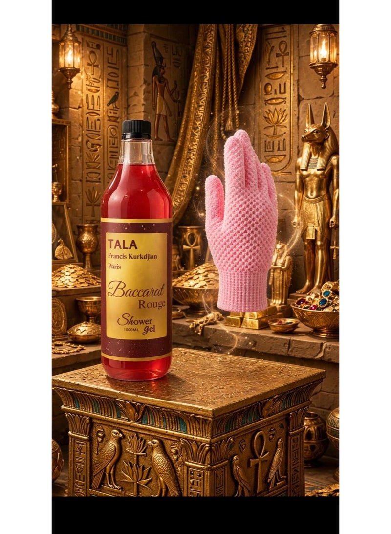 TALA BACCARAT ROUGE SHOWER GEL 1000 ML + SHOWER GLOVE - Image 2