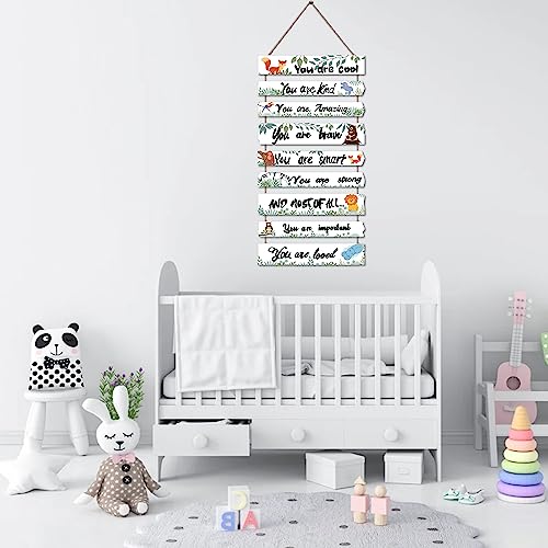 JEVUVU Woodland Nursery Room Decor for Baby Bedroom - Jungle Safari Animal Theme Wall Decor for Toddler Boy or Girl - Colorful Elephant Giraffe Lion Forest Wall Art Decorations - Image 3