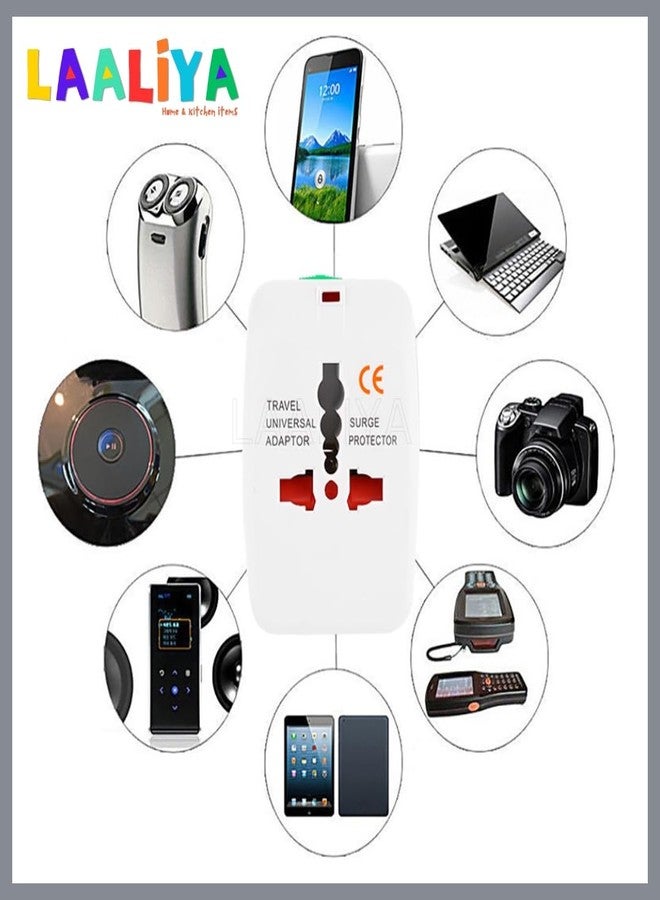 LAALIYA 3 in 1 Universal Travel Adapter US/USA to India Converter Three Pin UK Plug Multipin Canada Europe Germany Multi Country Adaptor European Malaysia Dubai Switzerland UAE 2 USB 2.4A 100-250 - Image 2