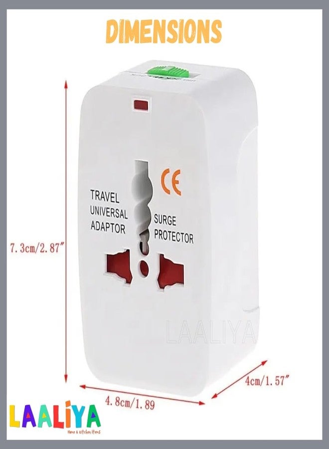 LAALIYA 3 in 1 Universal Travel Adapter US/USA to India Converter Three Pin UK Plug Multipin Canada Europe Germany Multi Country Adaptor European Malaysia Dubai Switzerland UAE 2 USB 2.4A 100-250 - Image 3