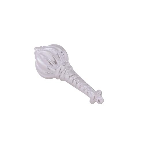 Osasbazaar Pure Silver Gada, Weapon of Bajrangbali Hanuman for Mandir Puja, Sacred Mace for Temple Worship, Home Office Decor Accessory - 97%-99% Purity Certified - Image 1