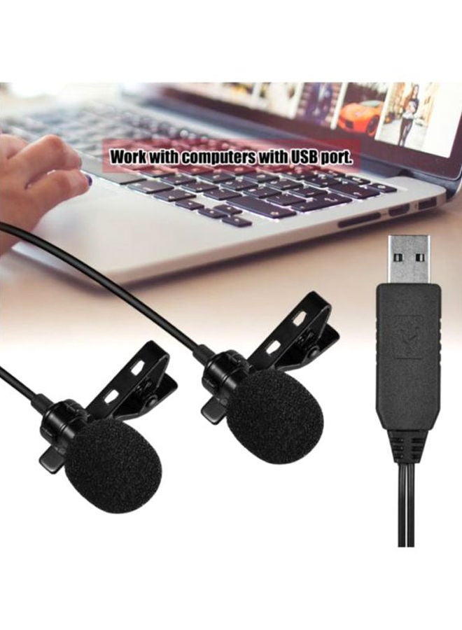 NIBEMINENT Dual Omni-Directional Lavalier Microphone D5638-31 Black - Image 4