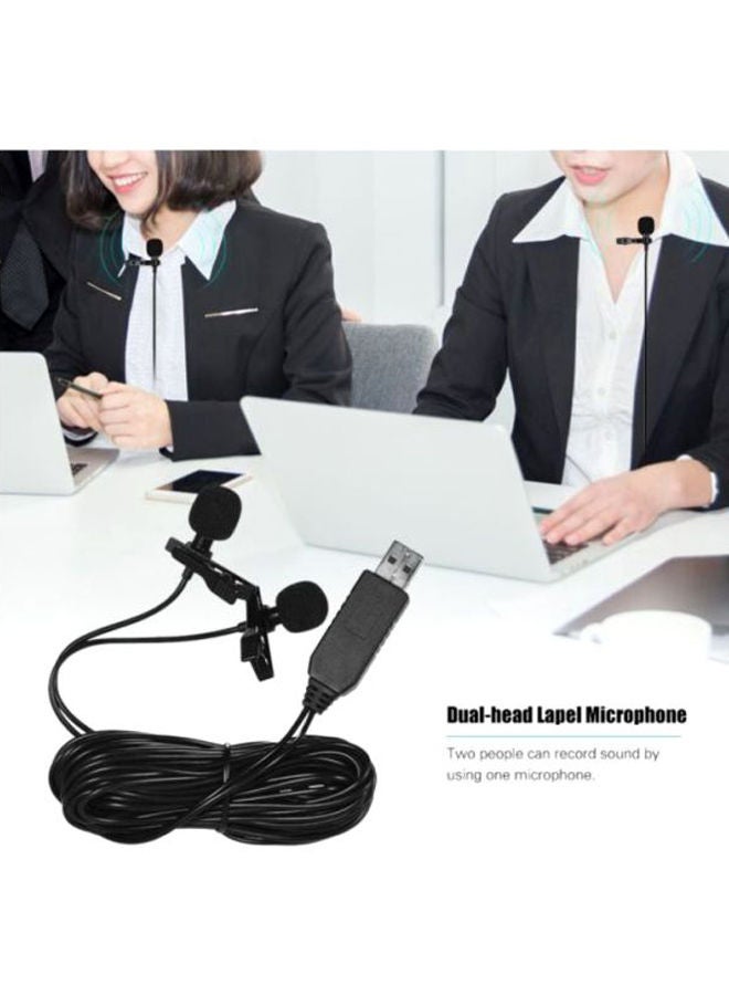 NIBEMINENT Dual Omni-Directional Lavalier Microphone D5638-31 Black - Image 3
