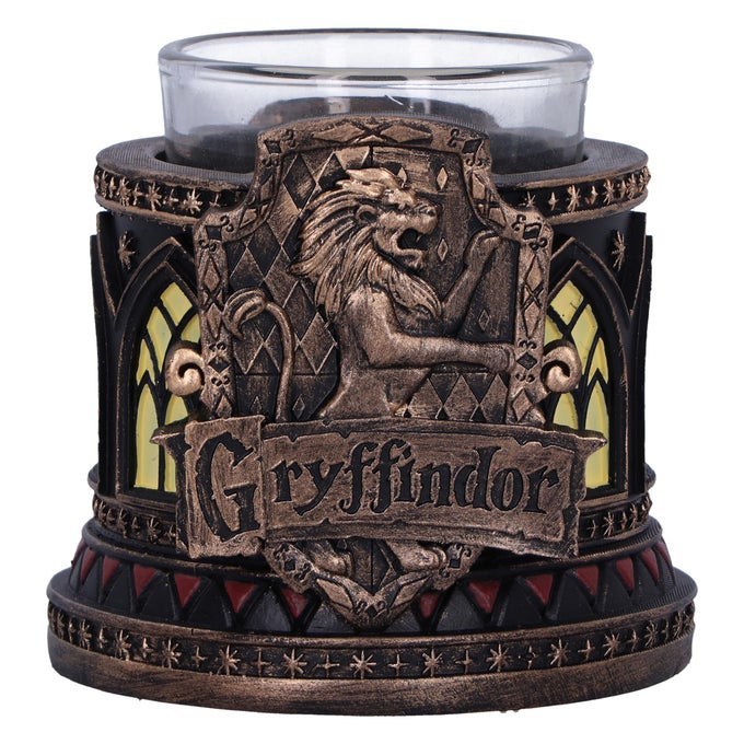 HARRY POTTER GRYFFINDOR TEA LIGHT HOLDER 75CM RESIN BRONZE OFFICIALLY LICENSED HARRY POTTER MERCHANDISE GRYFFINDOR CANDLE HOLDER CAST IN THE FINEST RESIN EXPERTLY HANDPAINTED