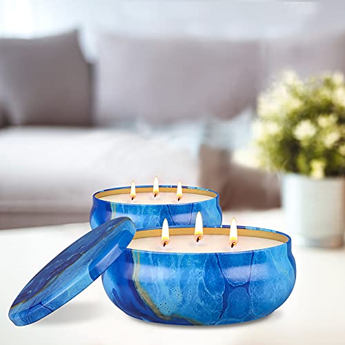 OFUN Large Citronella Candles Outdoor Decorative 55oz, Soy Wax Lemongrass Candle Set 3 Wick, Scented Jar Candle Bulk Up to 240hrs, 3 Pack Summer Camping Candles for Patio Garden Balcony - Image 5
