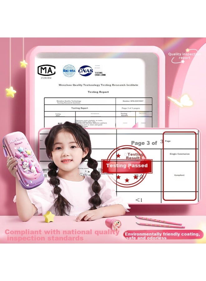 Double-layer Large Capacity Eva Pencil Case, 3d Pattern Stationery Box, Elementary School Girl's Pencil Case, Lightweight Waterproof Pencil Case, Cute Kindergarten Student Stationery - Image 4