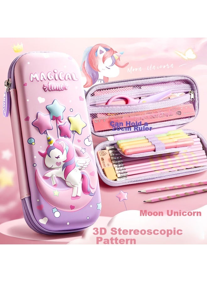 Double-layer Large Capacity Eva Pencil Case, 3d Pattern Stationery Box, Elementary School Girl's Pencil Case, Lightweight Waterproof Pencil Case, Cute Kindergarten Student Stationery - Image 1