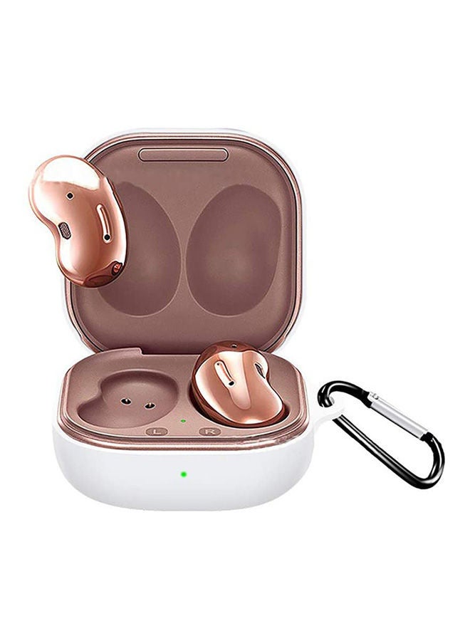 Silicone Case For Samsung Galaxy Buds Live Wireless Headset Shockproof Soft Protective Shell Headphone Case White