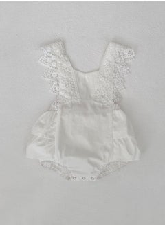 Bafanou Bafanou Baby Girls Plain Playsuit Newborn Cotton Jumpsuit Infant 0-2Y Sleeveless Romper  - Image 3