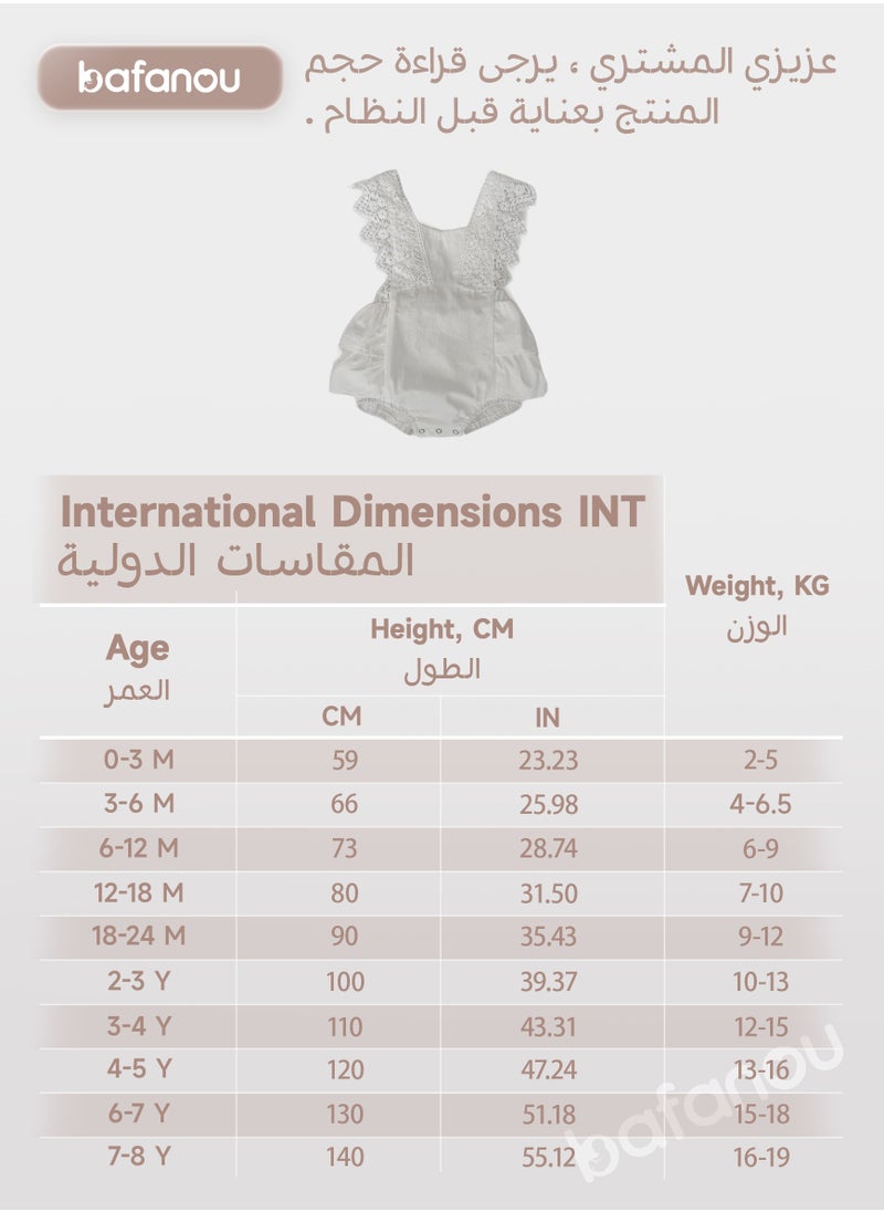 Bafanou Bafanou Baby Girls Plain Playsuit Newborn Cotton Jumpsuit Infant 0-2Y Sleeveless Romper  - Image 3