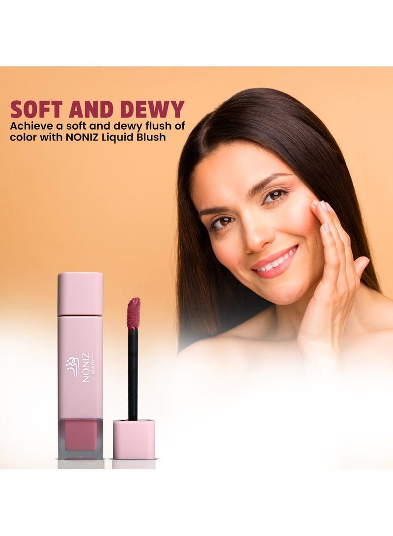 NONIZ BEAUTY Liquid Blush - Soft Dewy Face Blush - Long Lasting Cheek Tint - Natural-Looking Matte Blush for Cheeks - Cream Blush - Vegan and Cruelty-Free - Smudge Proof (Peach) - Image 4