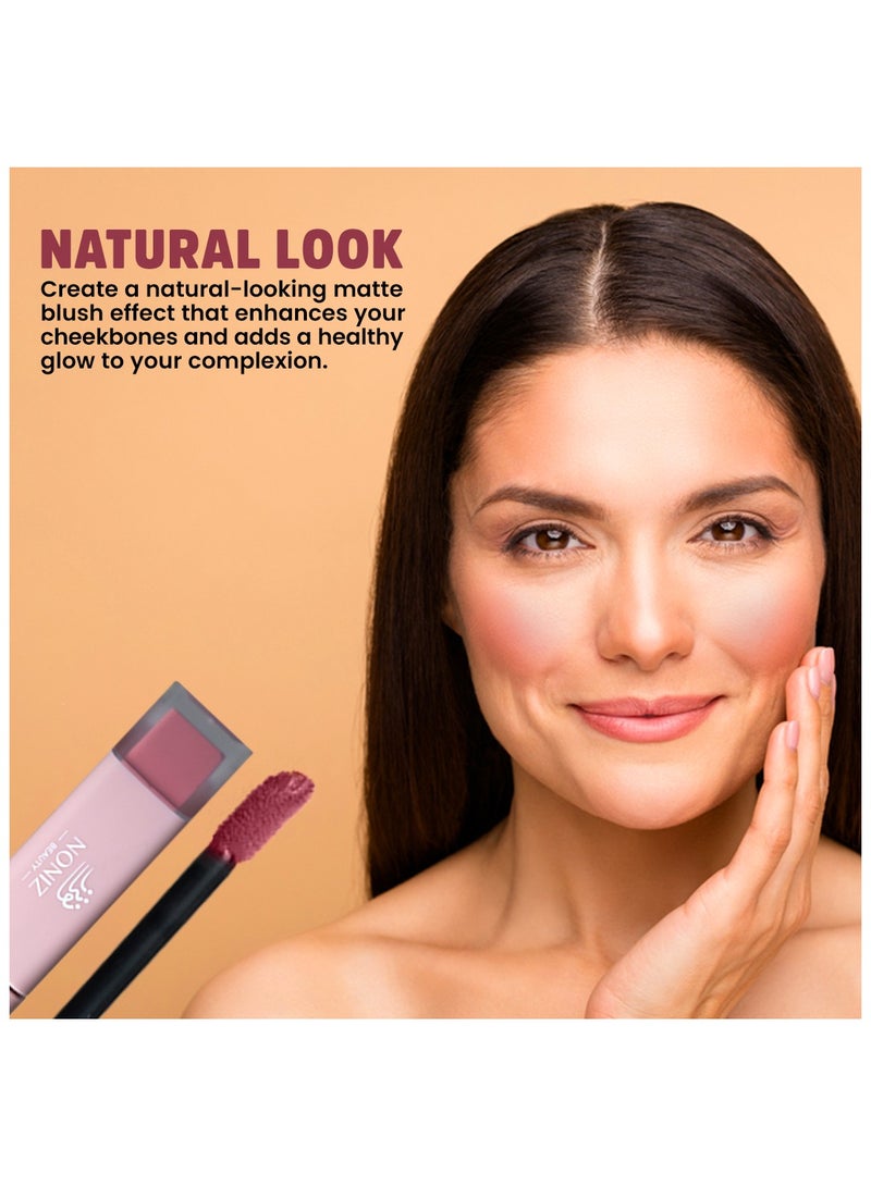 NONIZ BEAUTY Liquid Blush - Soft Dewy Face Blush - Long Lasting Cheek Tint - Natural-Looking Matte Blush for Cheeks - Cream Blush - Vegan and Cruelty-Free - Smudge Proof (Peach) - Image 3