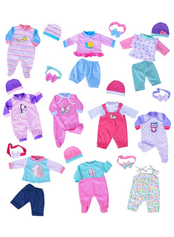 ibayda 10 Sets Doll Clothes Accessories Play Set Include Rompers Outfits For 14-16 Inch Dolls And 43Cm/17 Inch New Baby Dolls (No Doll) - Image 2