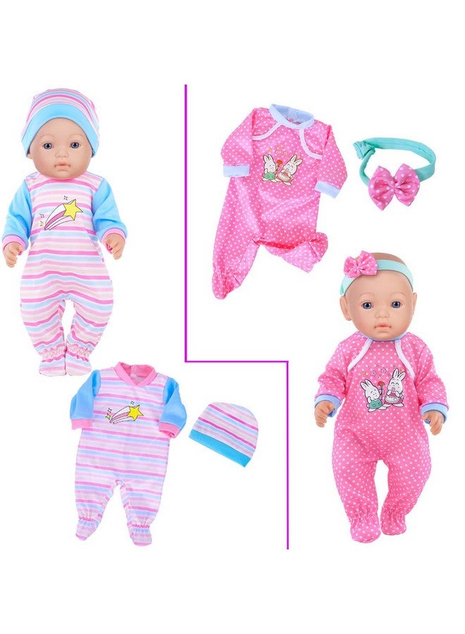ibayda 10 Sets Doll Clothes Accessories Play Set Include Rompers Outfits For 14-16 Inch Dolls And 43Cm/17 Inch New Baby Dolls (No Doll) - Image 4
